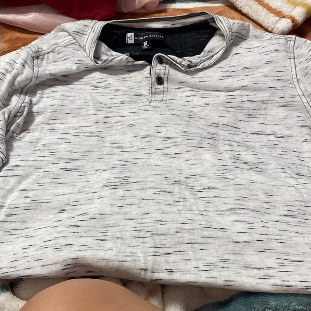 NE Men's Casual Button Down Shirt - Gray